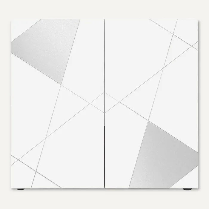**Technische Titel in het Nederlands: Moderne witte kast met geometrisch ontwerp**