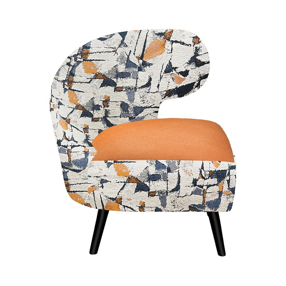 **Modern design fauteuil met abstract patroon en comfortabele zitting**