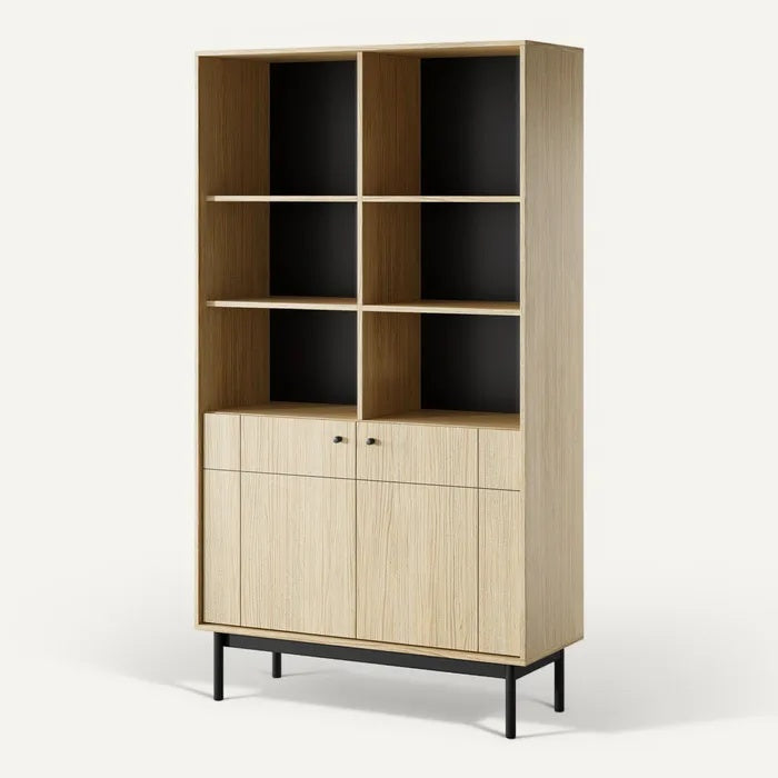### Technische Titel in het Nederlands: **Moderne Boekenkast met Open en Gesloten Opslag**