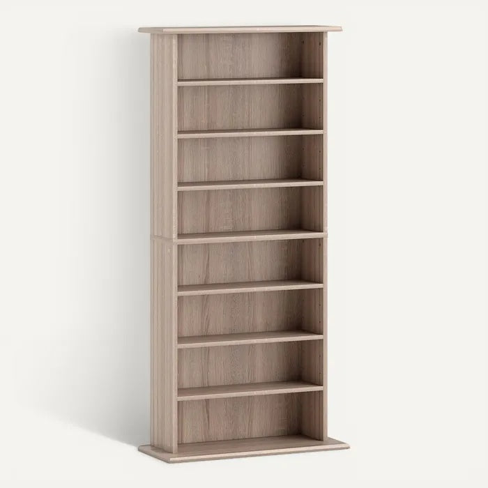 **Titel: Strakke houten boekenkast met acht planken**